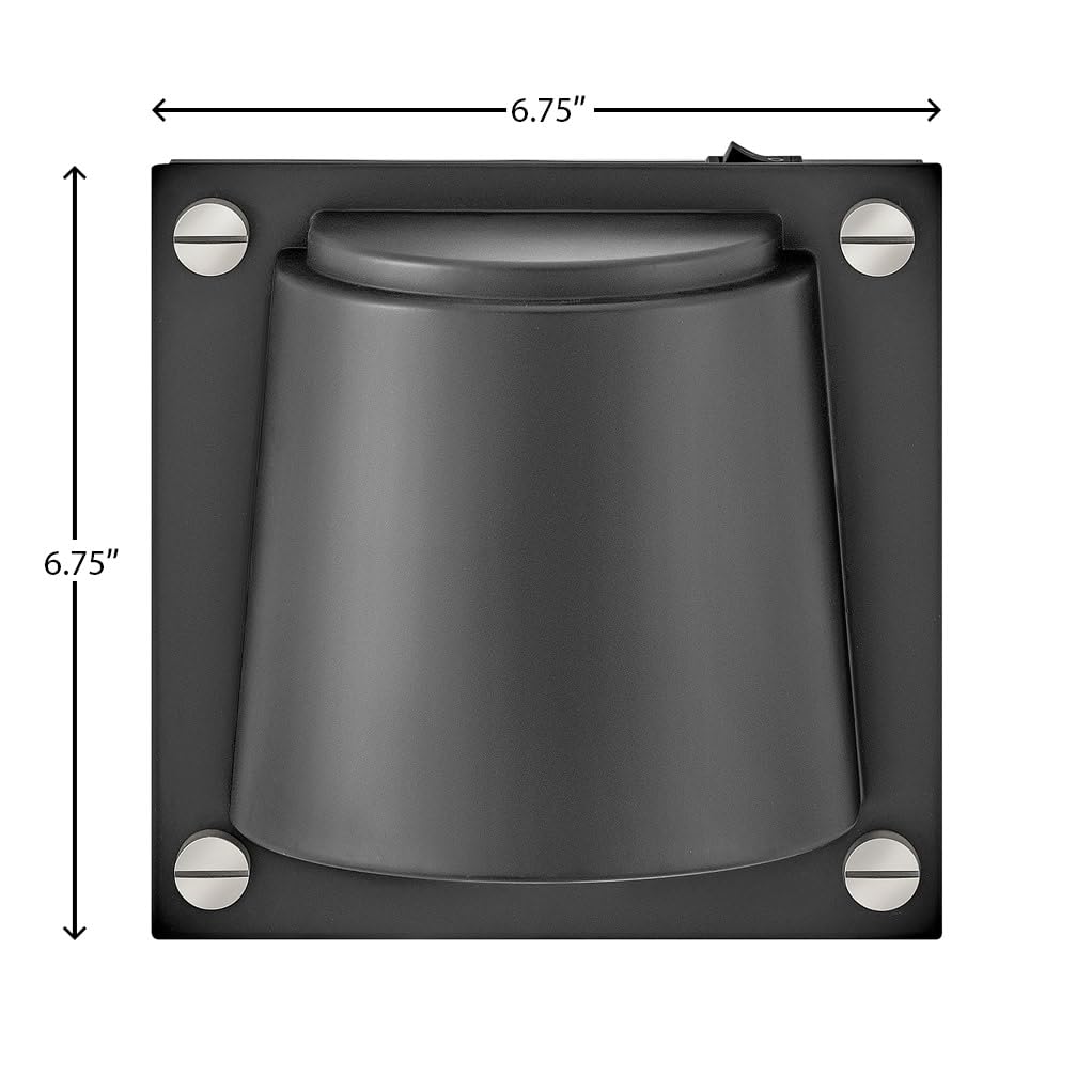 Hinkley Scout Single Light Wall Sconce, Compact, LED Included, On/Off Switch, Interchangeable Decorative Screws, Black Finish