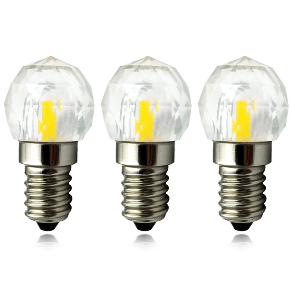 2W E12 Mini Globe Crystal LED Light Bulb Dimmable COB Bulbs 20W Incandescent Equivalent Daylight White 6000K E12 Candelabra Base 300LM for Desk Lamps