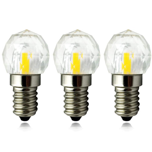 2W E12 Mini Globe Crystal LED Light Bulb Dimmable COB Bulbs 20W Incandescent Equivalent Daylight White 6000K E12 Candelabra Base 300LM for Desk Lamps