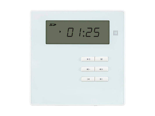 Monoprice Commercial Audio Wall Mount Music Amplifier - with Bluetooth, Aux, FM, and IR Remote, White