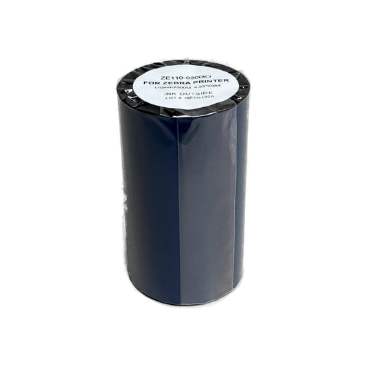 Wolfbarco 6 Rolls 4.33" x 984' (110mm x 300m) Premium Resin Enhanced Wax Thermal Transfer Ribbon 1" Core, Coated Side Out for Zebra Printers