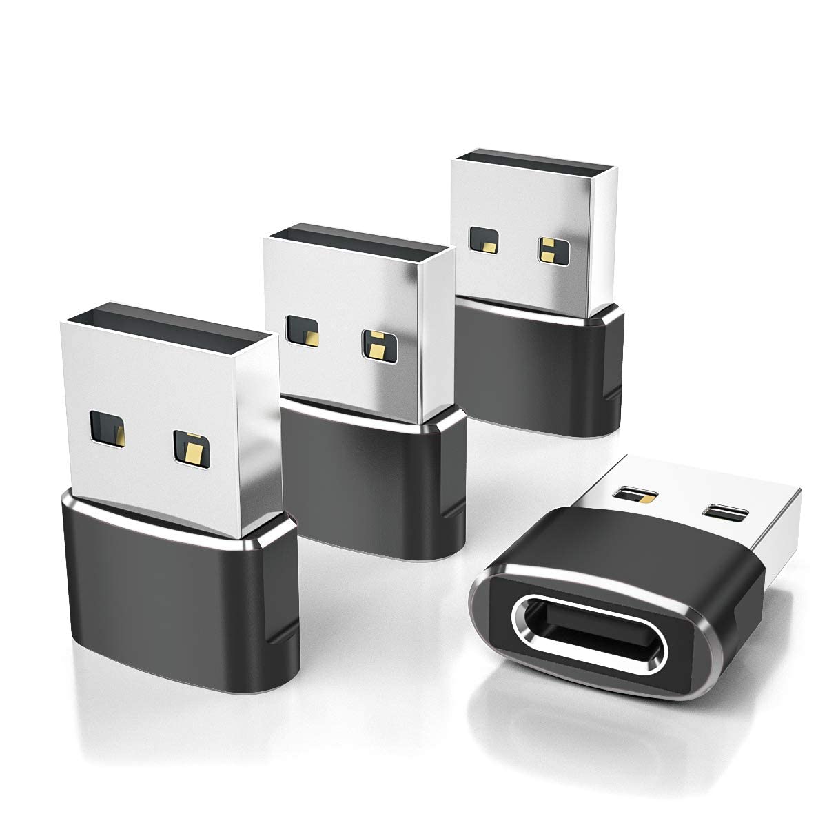Elebase USB to USB C Adapter for iPhone 17 4Pack,USBC Female to A Male Car Charger Adapter,Type C Converter Apple 17e 16 Pro Max 15 14 Plus,iWatch