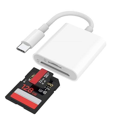 SD Card Reader USB C for iPhone 17/16/15 Series, AIDOUBARA Memory Card Reader with SD and Micro SD Slot, Digital Camera Adapter Compatible with iPad