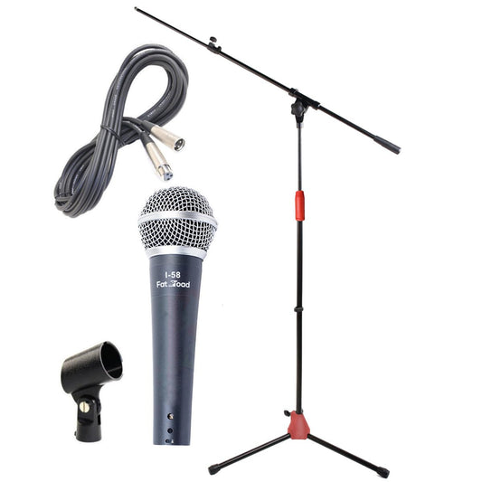 GRIFFIN Microphone Stand Studio Set (StageLOCK Series) - Boom Arm, Tripod Leg Base & 20FT XLR Cable for Vocal Recording, DJ, Karaoke or PA Systems