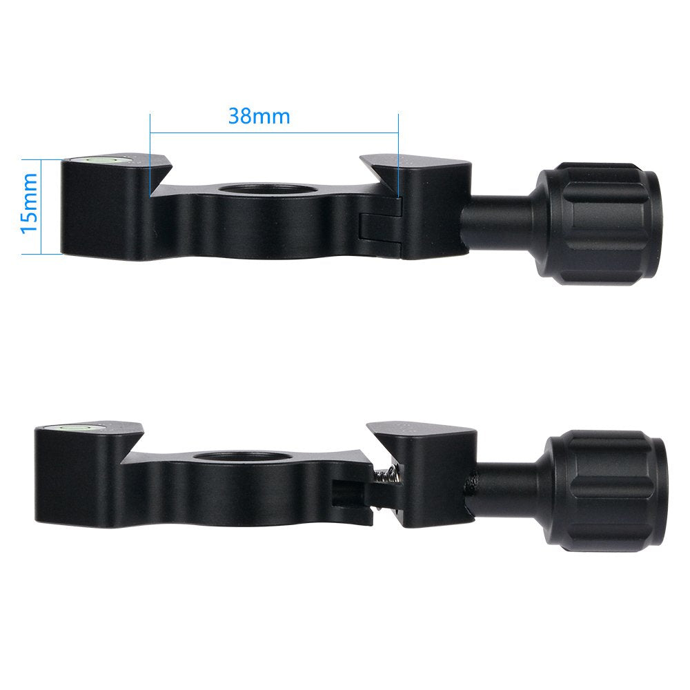 CAVIX FC-25 Mini Fish Bone Style Quick Release Clamp with 3/8"-1/4" Screw Adapter for Tripod Head Compatible with Arca Style Plate