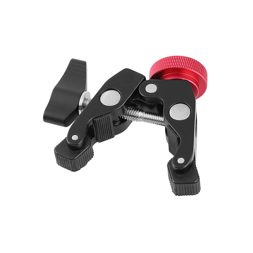 Kayulin Crab Clamp Holder with 1/4" Screw Adapter for Studio Flash Light Camera Tripod (Black)