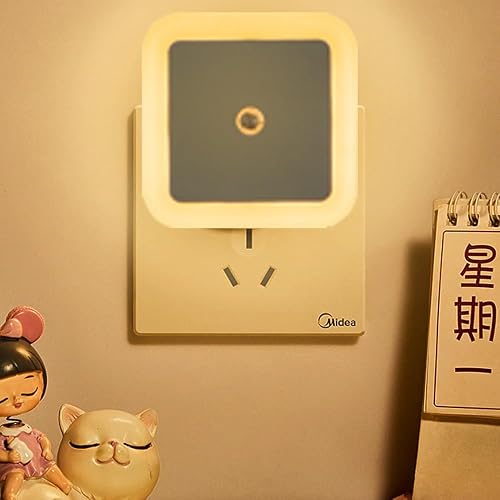 Hplvetoys Night Lights Plug into Wall,Dusk-to-Dawn Sensor with Automatically Turn on and Off Night Light Bedroom,Bathroom,Stairs,Warm, 4 Packs