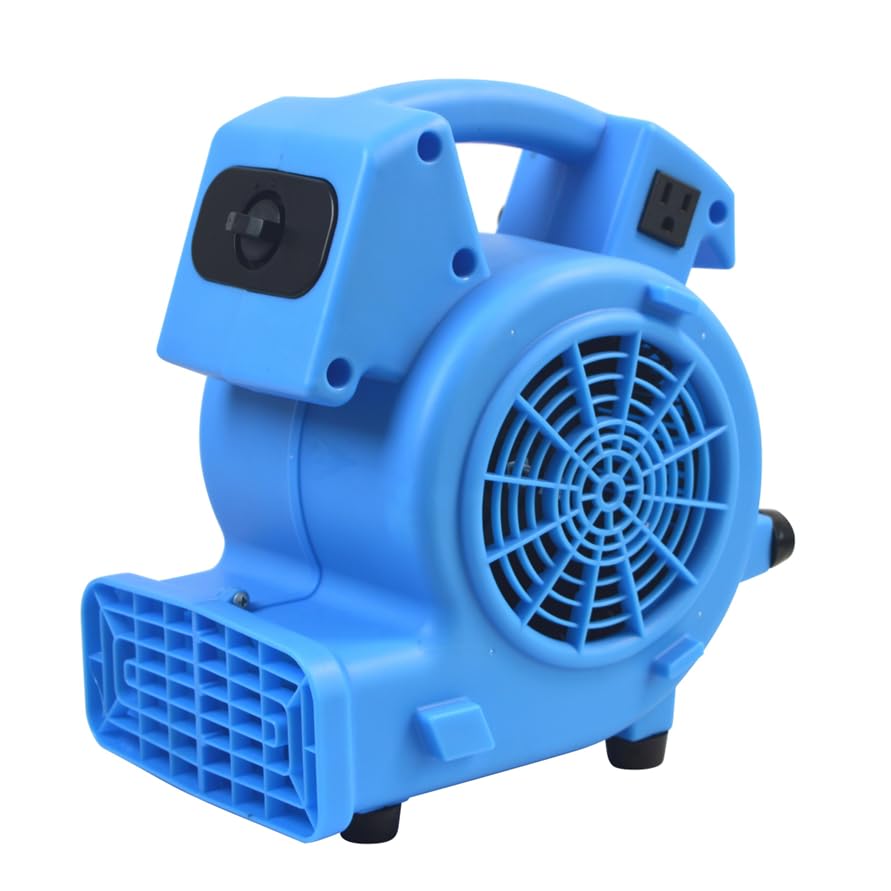 BLOTEK 1/8 HP 600 CFM Air Mini Mover Carpet Dryer Floor Fan with High-Power Airflow for Fast Drying WWD00
