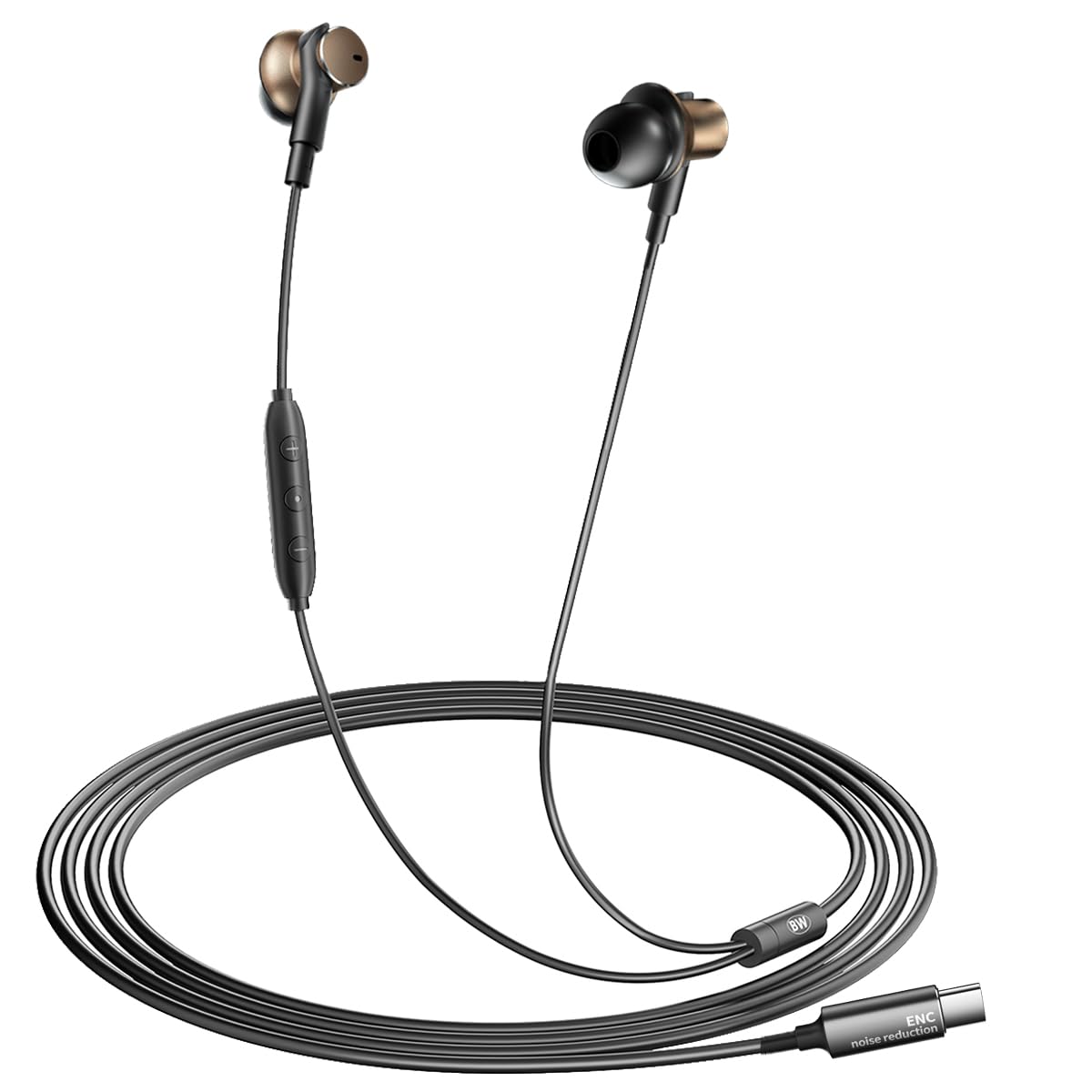 jechan Dynamic Balanced Deep Bass in-Ear Headphones -Noise Cancelling Wired Earbuds with Dual-Driver Bass Boost Ear Bud Noise Isolation-Clear Call…