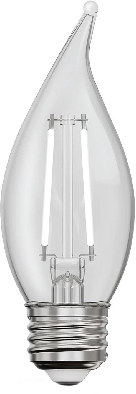 Feit LED Filament BA10 E26 (Medium) Filament LED Bulb Soft White 60 Watt Equivalence 2 pk