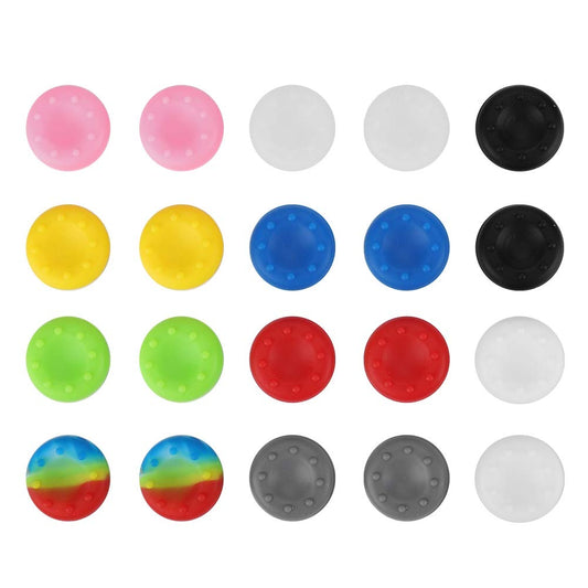 20Pcs Silicone Thumb Stick Grips Cover, Antiskid Colorful Thumb Grips Cases for /// One/360 Gaeme Controller