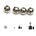 VizGiz 4 Pack 17mm Ball Head with 1/4 inch Threaded Screw Socket Stainless Steel Swivel Ball Joint Adapter Converter for Super Clamp Camera Hot Shoe