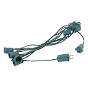 Novelty Lights 10 Foot C9 Outdoor String Light Christmas Stringer - Patio String Lights - Intermediate Base (C9/E17) - 12" Spacing - Green Wire