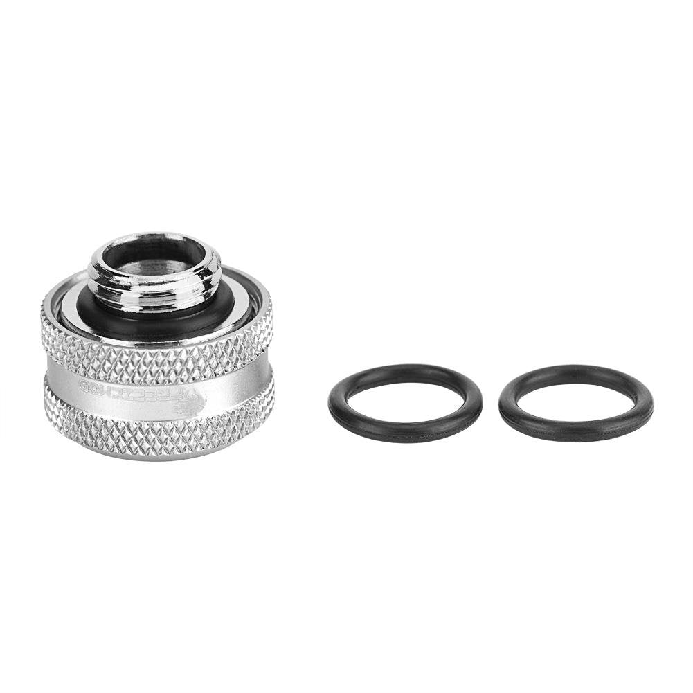 Water Cooling Compression Fitting Acrylic Tube, 14mm OD, Silver, Pack of 4