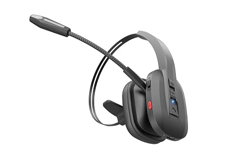SINWE Trucker Bluetooth Headset, Wireless Headset with Dual Mic Noise Cancelling, All-Day Talk Time Mute Button Bluetooth Headsets Multipoint