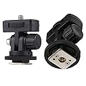 ThtRht 2 Pack Field Monitor Holder Quick Release Universal 1/4'' Screw Hot Shoe Mount Flash Bracket Cold Shoe Tilt 180 Degree Adjustable for Fill