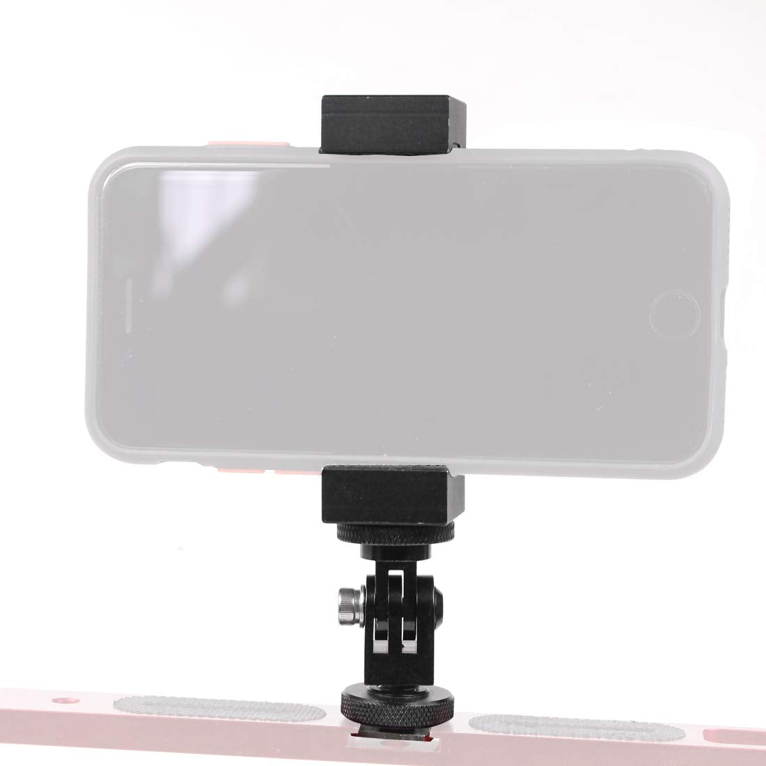 BGNing Aluminum Mobile Phone Holder Photographic SLR Camera Gmibal Tripod Smartphone Clip Cold Shoe Mount Selfie Stick 1/4" Hole Clamp (with Cold