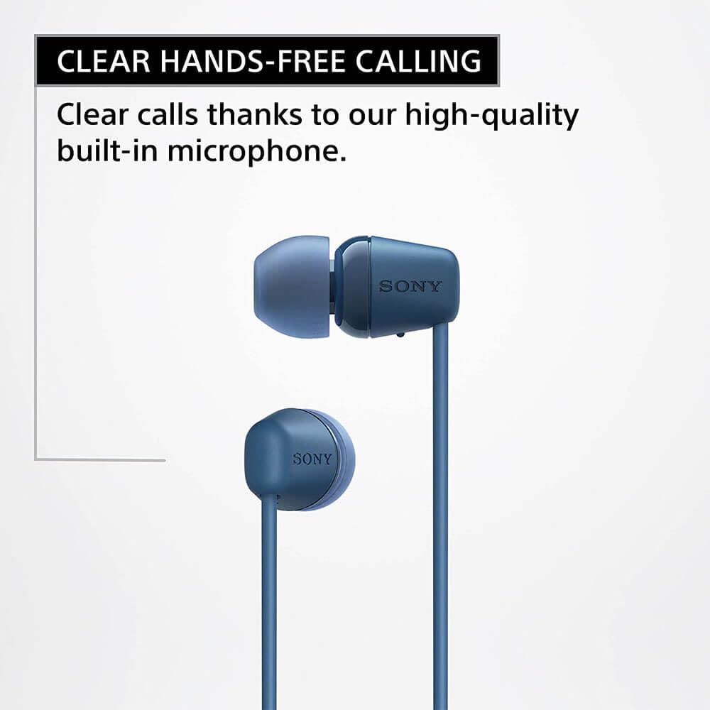 Sony WI-C100 Wireless in-Ear Bluetooth Headphones with Built-in Mic, Black
