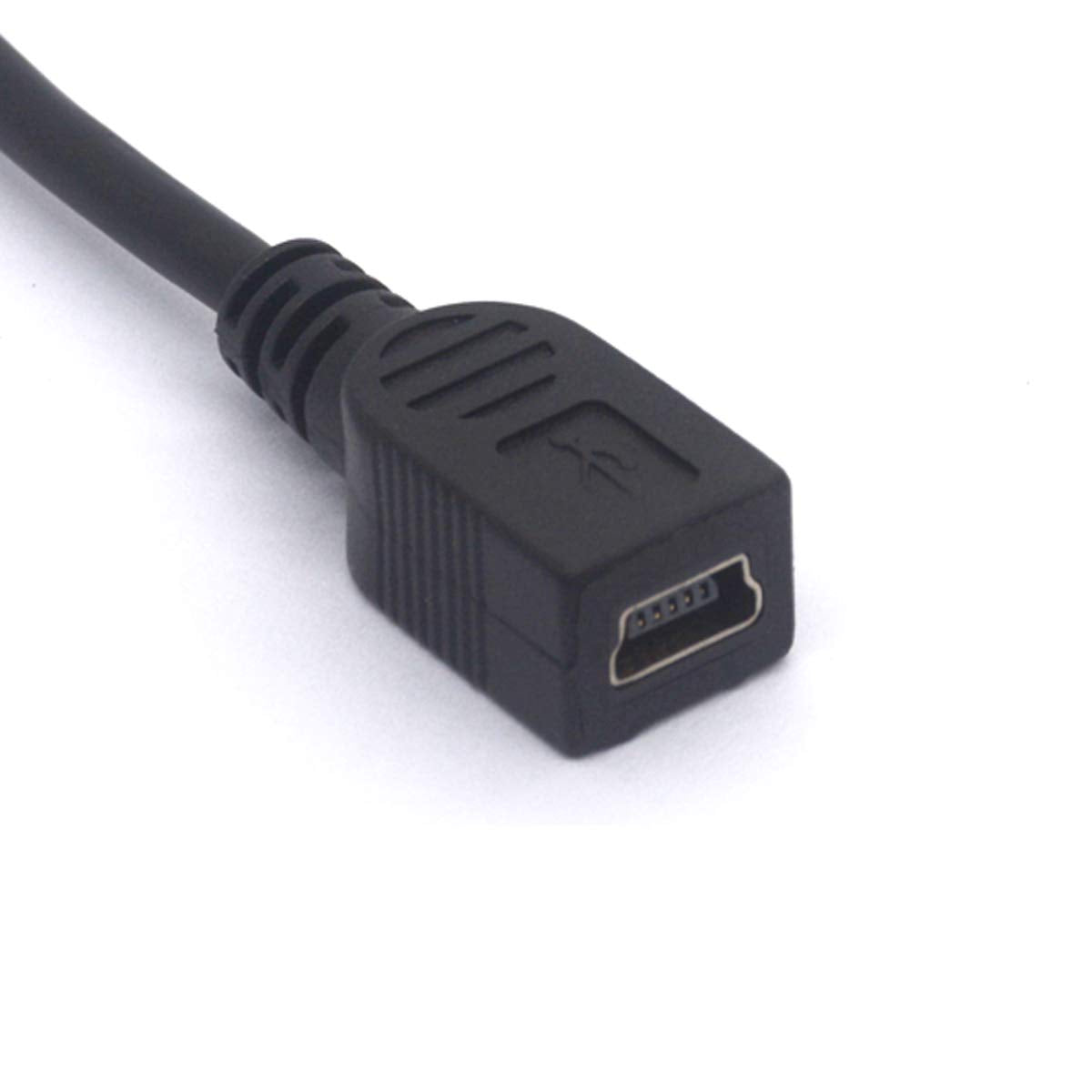 PIIHUSW Right Angle Micro USB to Mini USB Female Cable Extender - 90 Degree B Micro USB Male to Mini Female Connector Adapter for MP3 Camera…