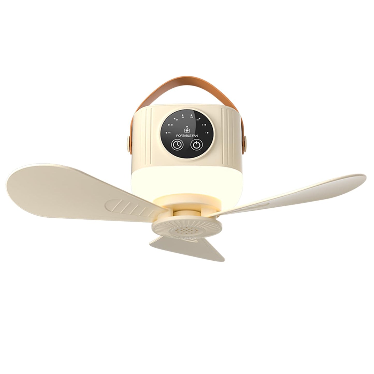 fenshine Portable Fan with Remote, 7200mAh Low Noise USB Fan 4 Speeds & 3 Warm Lights, Hanging Travel Fan with Timer, for Workshop Dorm Room Bedroom