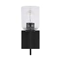 HomePlace by Capital Lighting 639311MB-500 Carter Modern Clear Seeded Glass Wall Sconce, 1-Light 100 Watt, 13" H x 5" W, Matte Black