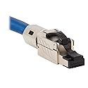 TRIPP LITE Cat6a RJ45 Termination Plug, Cat6a Ethernet Connector, MPTL, Tool-Free Shielded Plug, 100W High-Power PoE & PoE++, TAA, Black