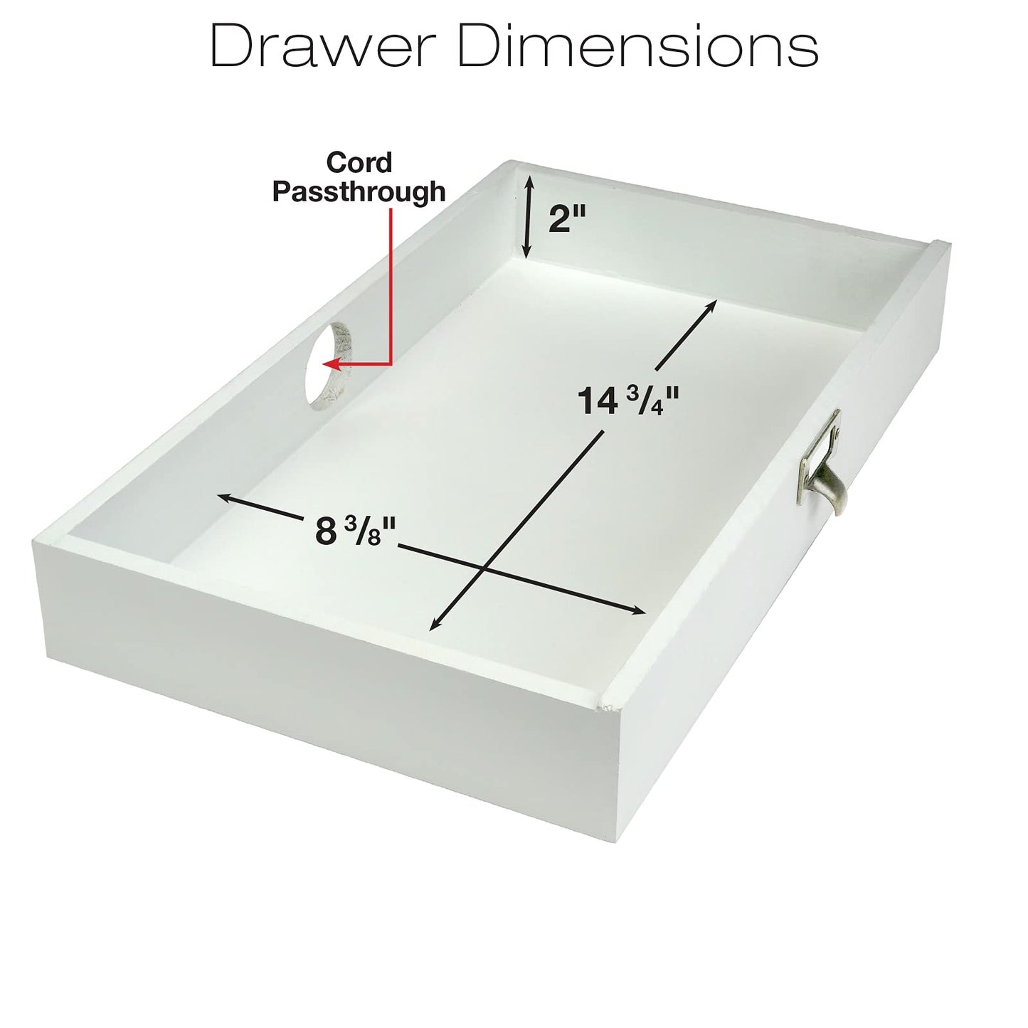 EXCELLO GLOBAL PRODUCTS Wooden Monitor Stand: Includes Drawer for Desktop Organization of Notebooks, Pens, Pencils & Office Supplies (White)