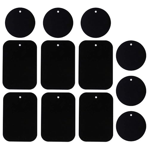 DSTELIN Smartphones Metal Plate 12 Pack for Phone Car Mount Holder Cradle with 3M Adhesive (Compatible with Magnetic Mounts) - 6 Rectangle and 6