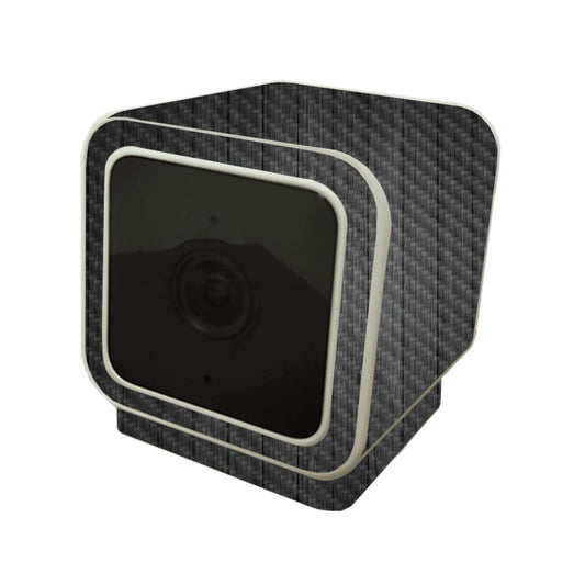 MightySkins Carbon Fiber Skin Compatible with Wyze Cam V3 - Black Wood | Protective, Durable Textured Carbon Fiber Finish | Easy to Apply and Change…