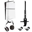 AEWOTING PS5 Wall Mount, Heavy-Duty Steel Mount Kit for Protection & Cooling with 2 Controller Holder and Headset Holder,Compatible with All PS5