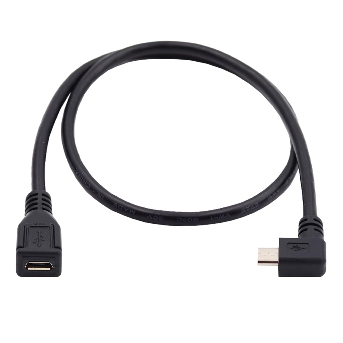chenyang Micro USB 2.0 5Pin Male to Female 90 Degree Left Angled Extension Cable for Tablet & Phone & MHL & OTG Extension