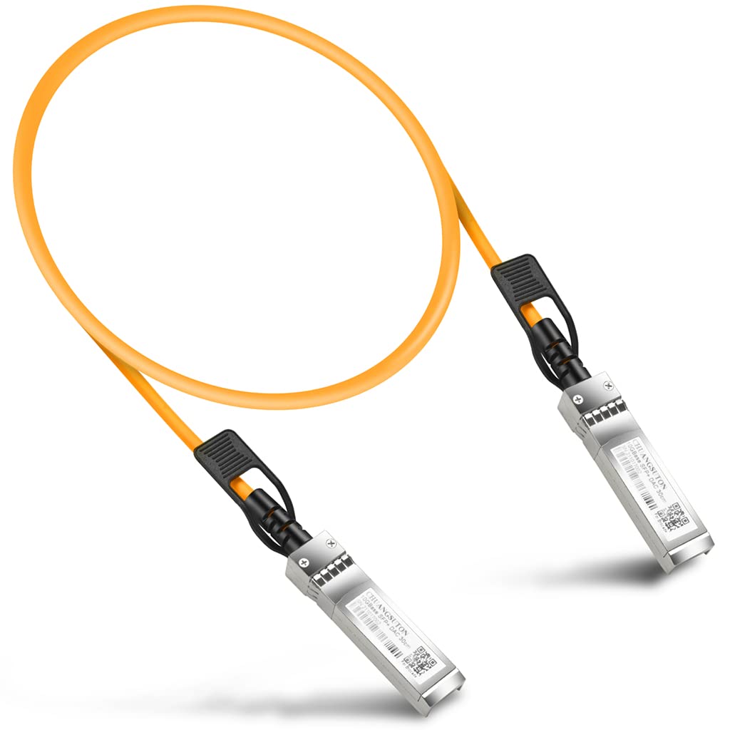 Chuangsuton 10G SFP+ DAC Twinax Cable, 10GBASE-CU Passive Direct Attach Copper Twinax Cable Compatible with Brocade, 5 Meter, Orange Color