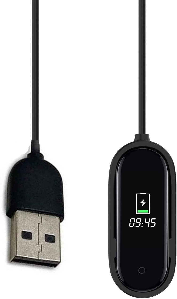 FANTIA USB Charging Cable Charger Fitness Sport Tracker for Xiaomi Mi Band 4 Black