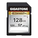 ?5-Years Data Recovery?GIGASTONE 128GB SD Card, 4K Camera Pro, A1 V30 SDXC Memory Card 4K UHD Video Compatible with Canon Digital Camera, with 1 Mini