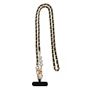 ARFUKA Leather Woven Metal Phone Lanyard Crossbody Anti-Theft Cell Phone Strap, Universal Fits All Phone Cases, Stylish Daily Phone Accessory
