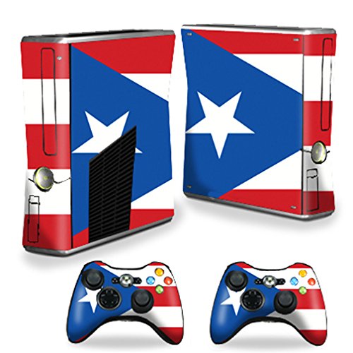 MightySkins Skin Compatible with X-Box 360 Xbox 360 S Console - Puerto Rican Flag | Protective, Durable, and Unique Vinyl Decal wrap Cover | Easy