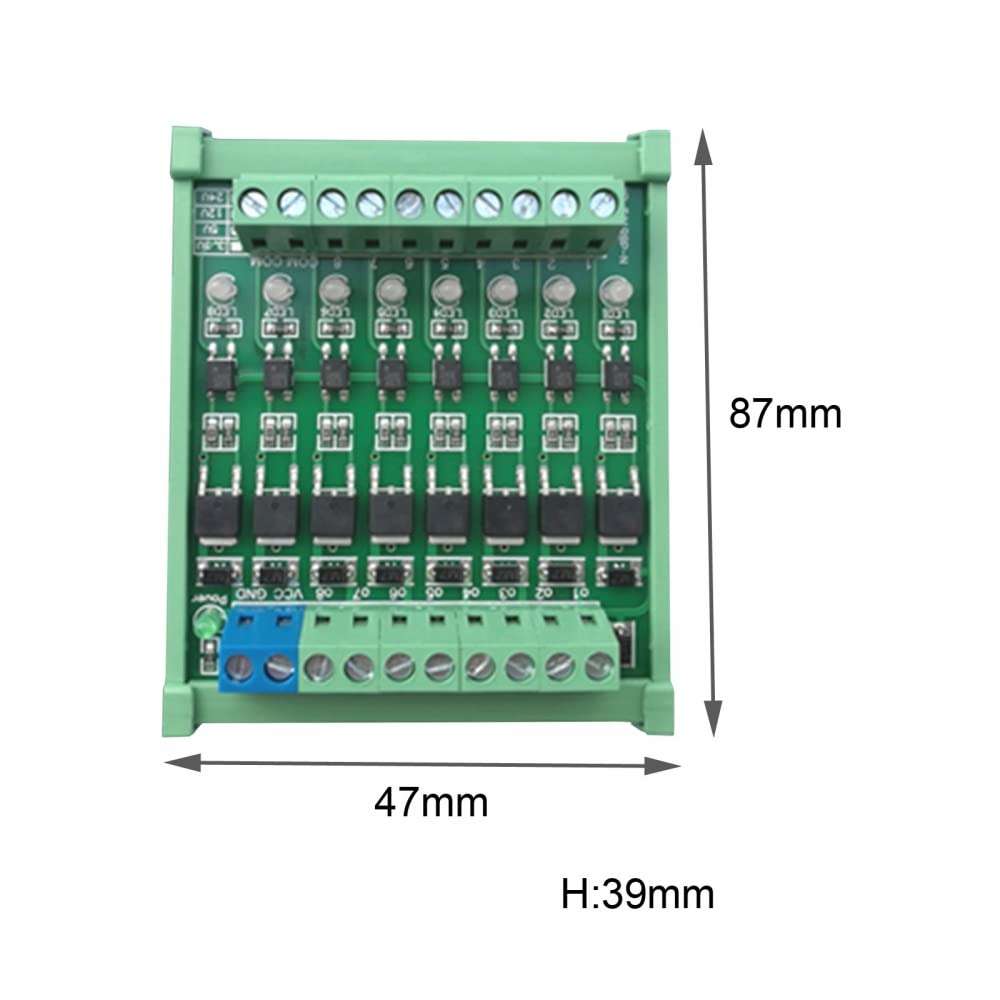8-Channel PLC Amplifier Circuit Board, PLC Amplifier Circuit Board DC 3.3V/DC 5V Optocoupler Isolated Module