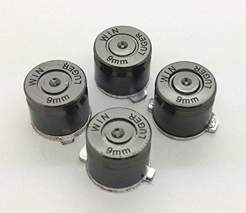 Gametown Metal Grey 9mm Bullet Custom buttons for PS4 DualShock 4 Controllers