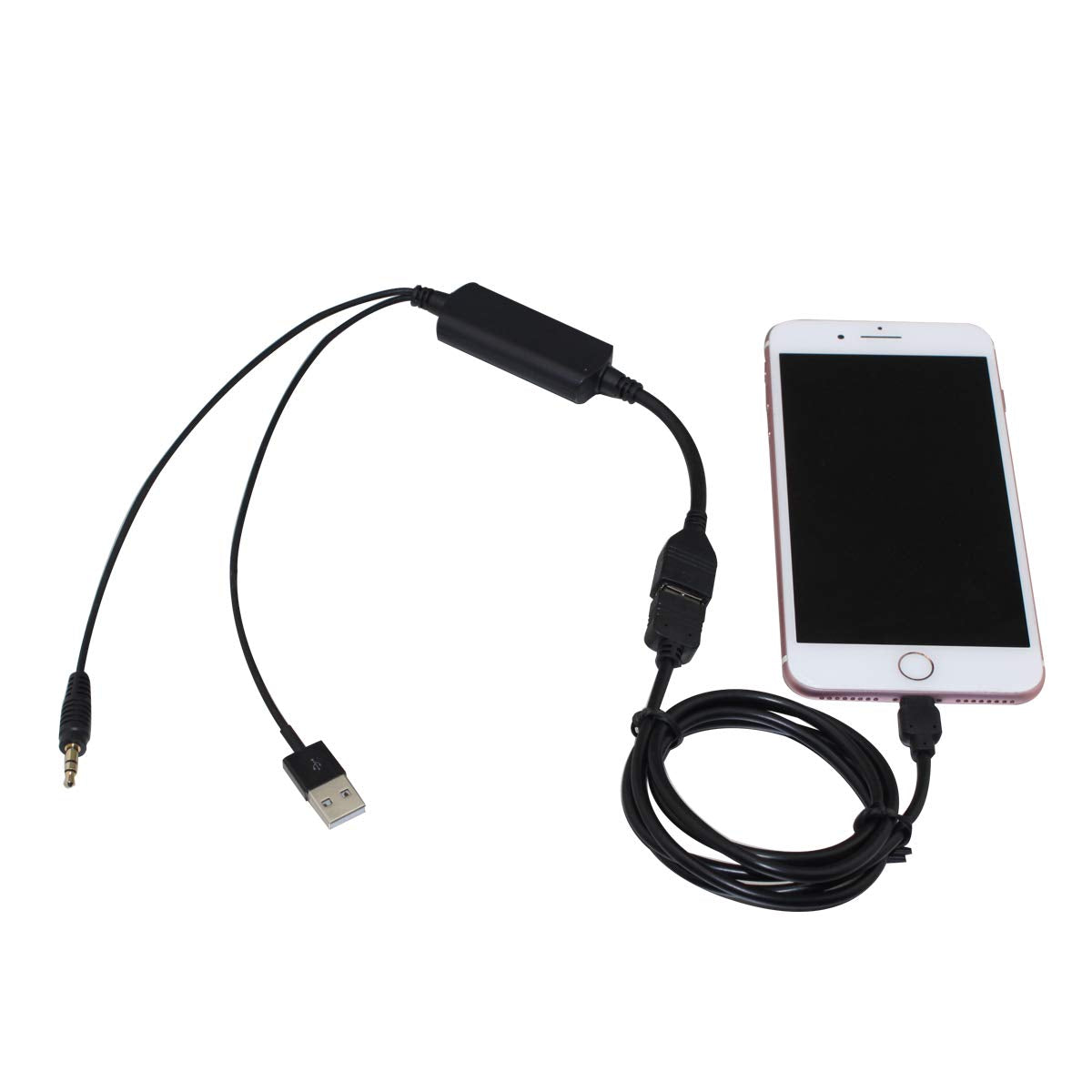 Yongjiangxia USB 3.5Mm Aux Interface Cable Compatible with BMW X3 X5 Series 3 5 Mini Charging Play Music