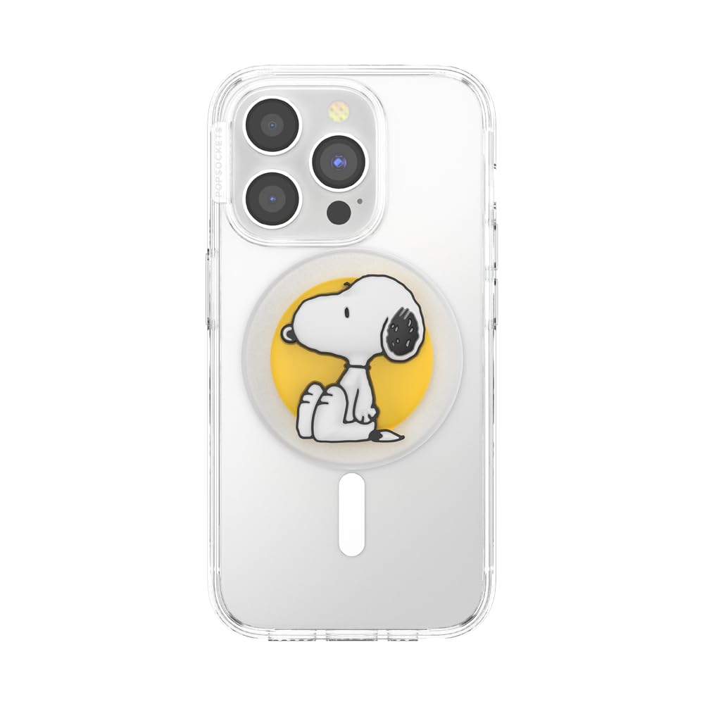 PopSockets Phone Grip for MagSafe with Kickstand, Magnetic Stand, Swappable Top, Secure Hold for iPhone MagSafe Cases, Phone & Tablet Grip, Peanuts