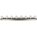 Sunlite 45300 Art Deco Style Brushed Nickel Vanity Light Fixture, 48-Inch, 8 Medium Base Sockets (Bulbs Not Included), Dimmable, UL Listed, Bathroom