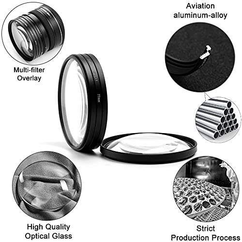 40.5mm Close-up Filter Kit 4 Pieces(+1,+2,+4,+10) Macro Filter Accessory Close-up Lens Filter Kit Set with Lens Filter Pouch for Canon Nikon Sony