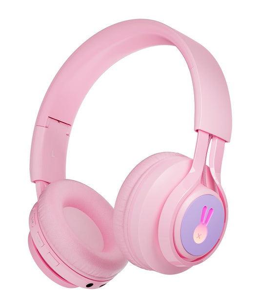 Goberistmal LED Bunny Kids Bluetooth Headphones, Lightweight Wireless & Wired Headphones for Kids, 85dB Volume Limited, Over-Ear Toddler Headsets
