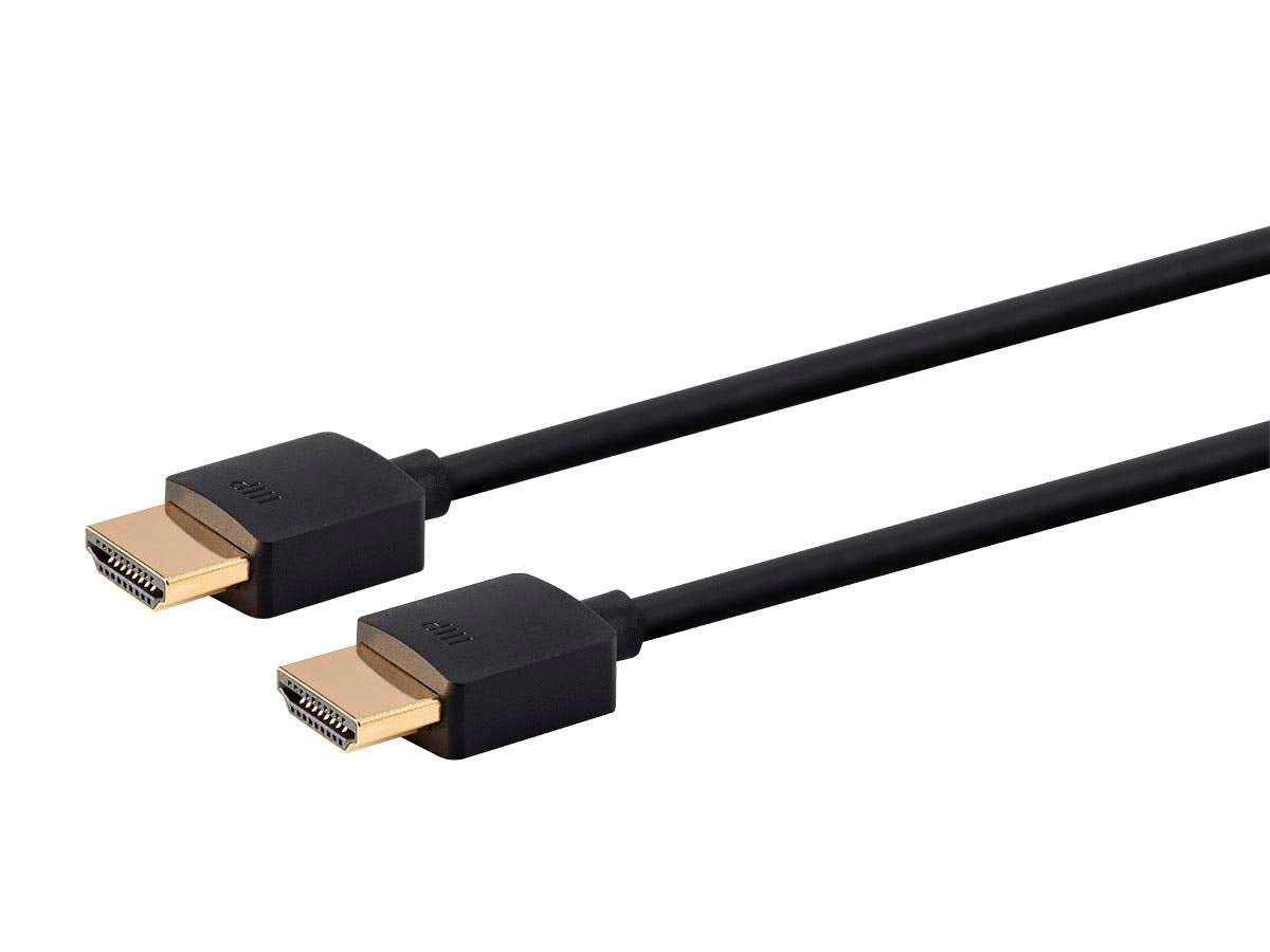 Monoprice 8K Ultra High Speed Slim HDMI Cable - HDMI 2.1, 8K@60Hz, 4K@120Hz, 48Gbps, HDR, VRR, 2ft, Black