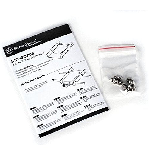 SilverStone SDP08 3.5" to 2.5" Bay Converter, Nickel-coated finish, SST-SDP08