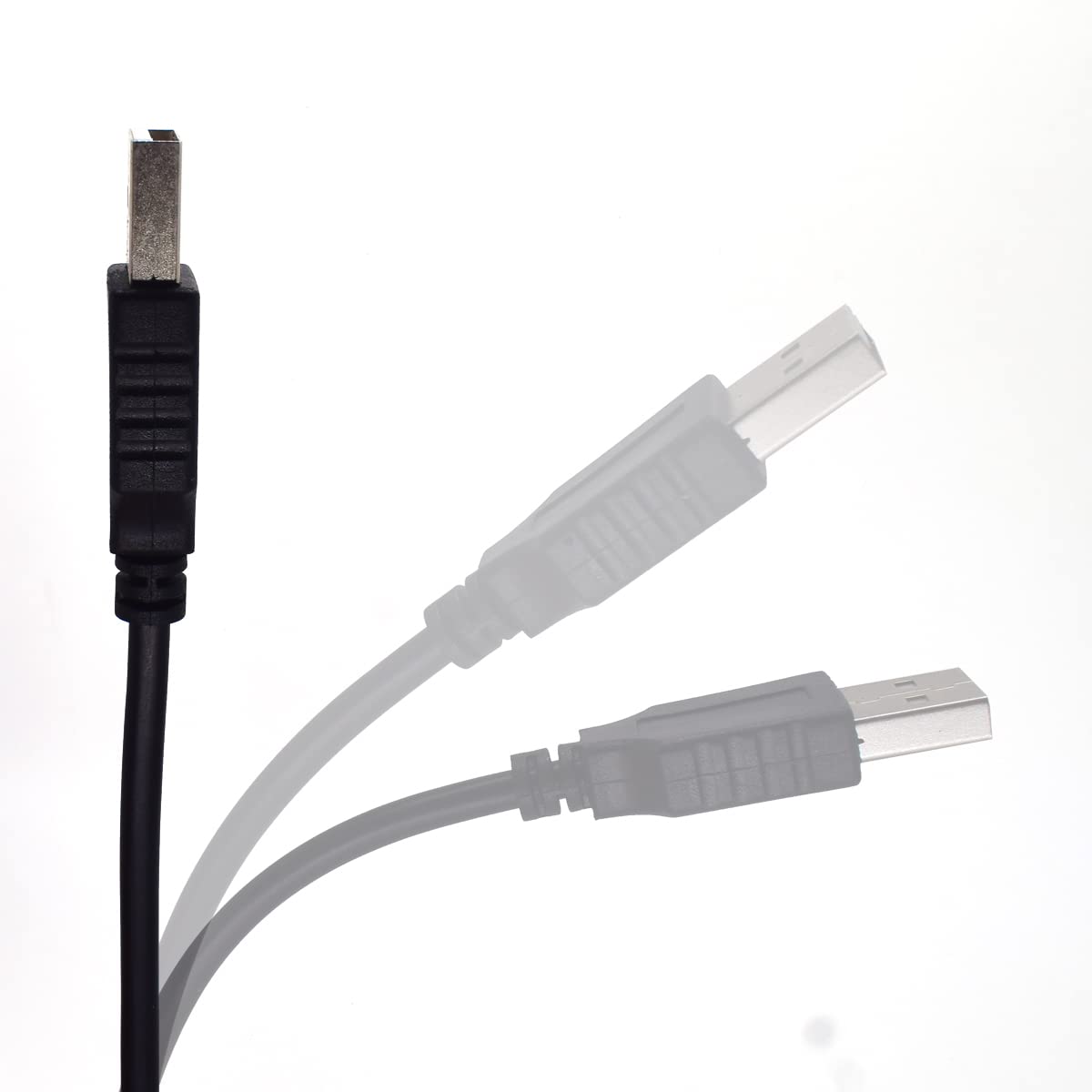 ELNONE 2PCS 20AWG USB Pigtail, 0.3M/1FT USB 2.0 Male Plug, 5V 5A Black Power Cable with Spring Wire Connector