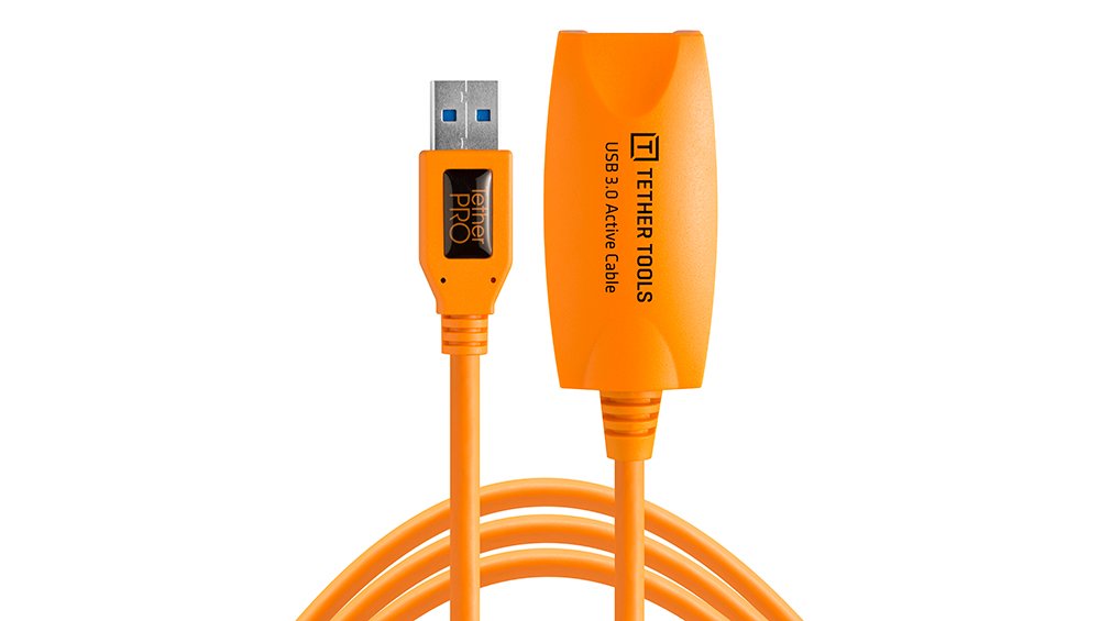 Tether Tools TetherPro USB 3.0 to USB Female Active Extension Cable | for Fast Transfer Between Camera and Computer | High Visibility Orange | 16 Feet