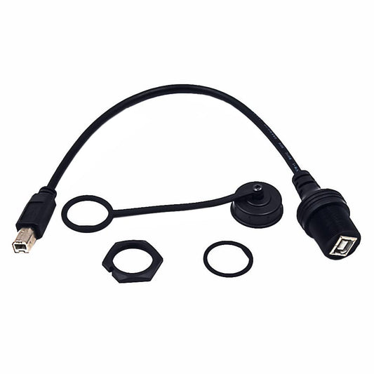 Kework 0.3 Meter USB Type B 2.0 Flush Mount Cable, USB B Male to Female Dashboard Panel Mount Extension Cord for Car Truck Boat Motorcycle, Sync Data