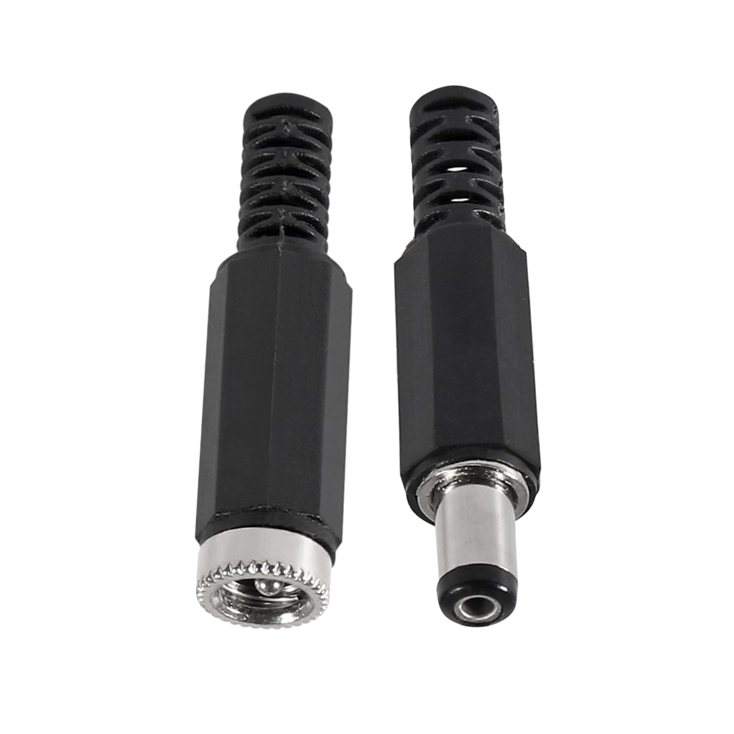 5Pcs Replacement Male Plug Power Supply Ends DC 5.5x2.1mm with 5Pcs 5.5x2.1mm DC Female Jack Solder Type DIY DC Barrel Connector Power Supply Socket
