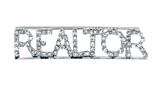 XGATML The Heart Realtor Pin Brooch Bling is Embellished with Crystal Rhinestones Perfect Way to Advertise or Realtor Thank You Gift